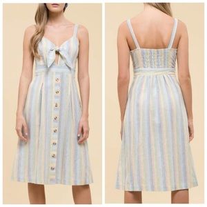 Moon River Rainbow Stripe Dress